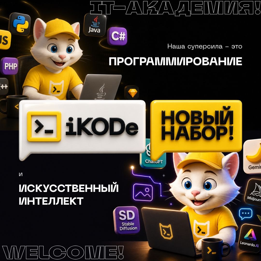 🚀 Объявляем набор 2026/27 в Академию программирования и искусственного интеллекта iKODe!